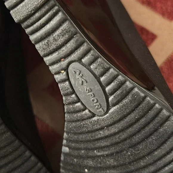 Anne Klein sport woman’s black wedge heel pumps textile upper Aktarence sz 7.5M🌹 - Picture 12 of 17
